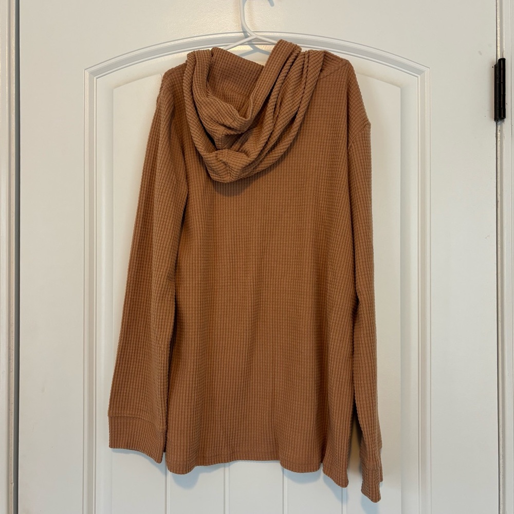 OshKosh B'gosh Boys Tan Hooded Waffle Knit Long Sleeve Shirt Size 14 NWT - Picture 6 of 6